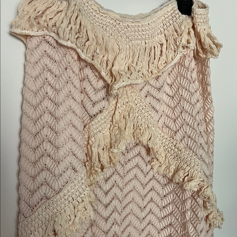 Cream Chevron Maxi skirt